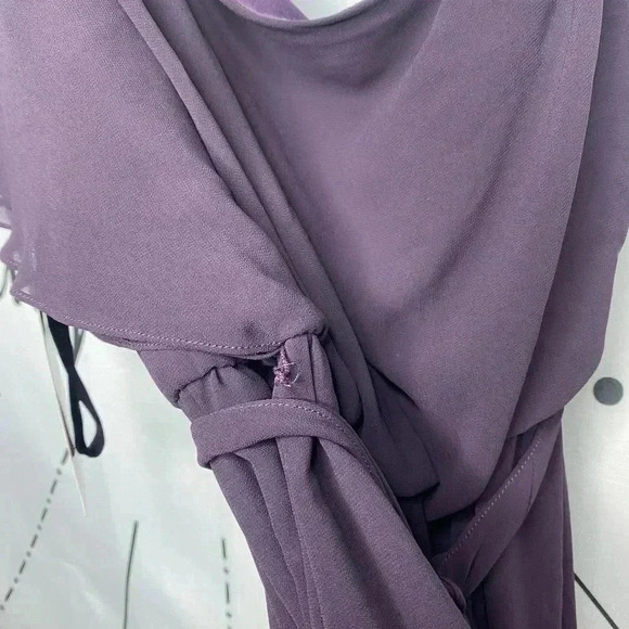 Nouvelle Amsale Bea One Shoulder Chiffon Blouson Gown in Plum - Picture 9 of 9